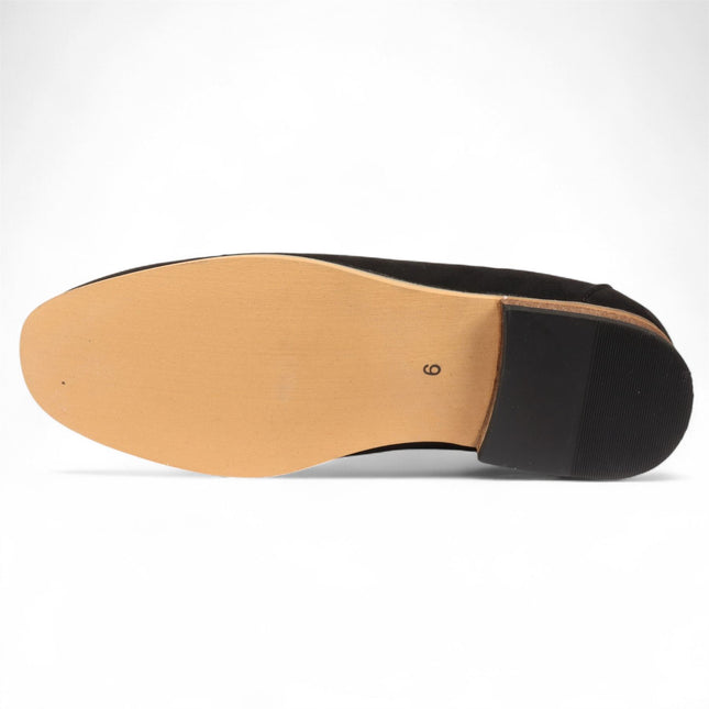 Men's Black Suede Loafers Lightweight Slip-On Casual Shoes
