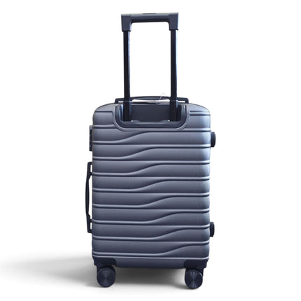 Hardshell Charcoal Grey Suitcase Set Robust 8 Wheel Luggage Cabin Case Bag