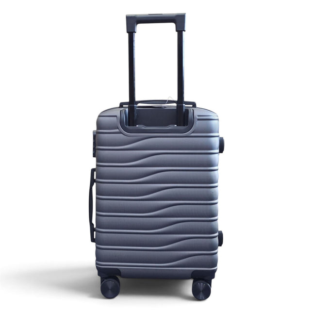 Hardshell Charcoal Grey Suitcase Set Robust 8 Wheel Luggage Cabin Case Bag
