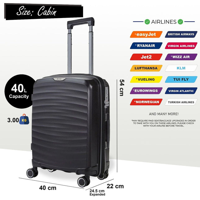 Sunwave Hard Shell Luggage Suitcase Set