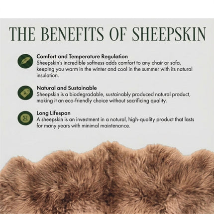 Genuine Toffee Brown Sheepskin Natural Silky Soft Fluffy Real Wool Rug