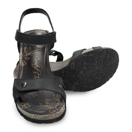 Women's Julia B1 Wedge Black Leather Sandals
