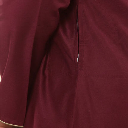 Men's Ramadan Burgundy Red Moroccan Thobe Robe Emirati Eid Jubba- TT-003