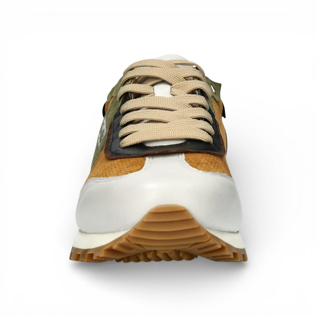 Lorenzo Conti Men's Aglae 02 Tan White Leather Trainers Sneaker Shoes