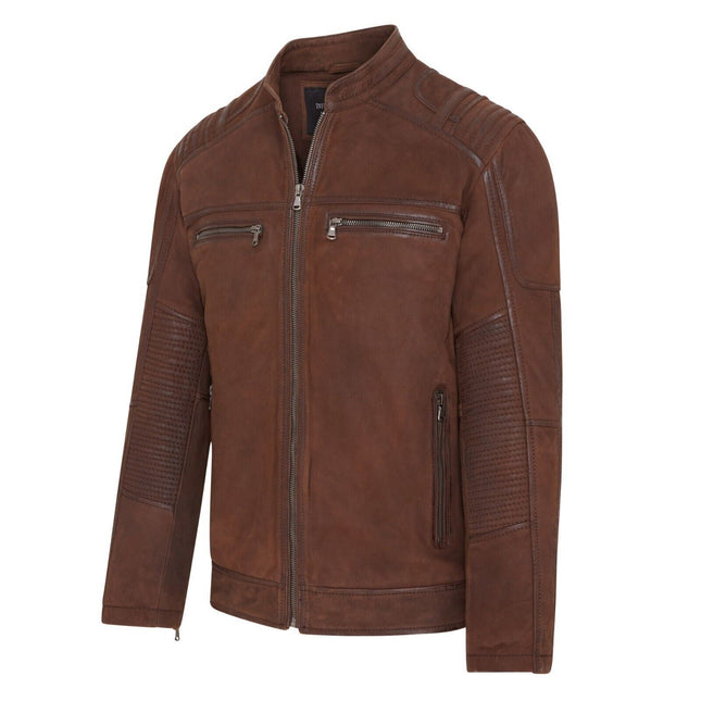 Mens Buff Leather Café Racer Biker Jacket - Jinan