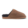 Men's Genuine Sheepskin Tobacco Brown Suede Mule Winter Warm Non-Slip - Highland