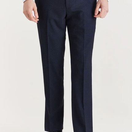 Men's Navy Suit Trouser Prince Of Wales Formal Trouser