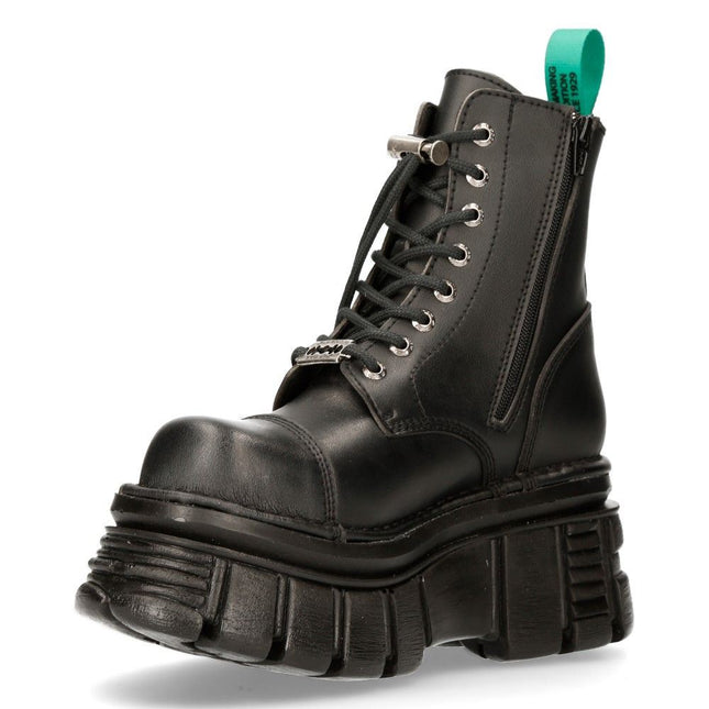 New Rock Vegan Leather Combat Platform Boots- M-NEWMILI083-VS2