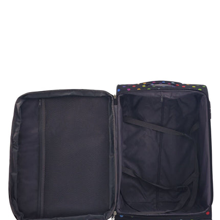 Lightweight Print Suitcases 8 Wheel Luggage Travel Soft Bags Set