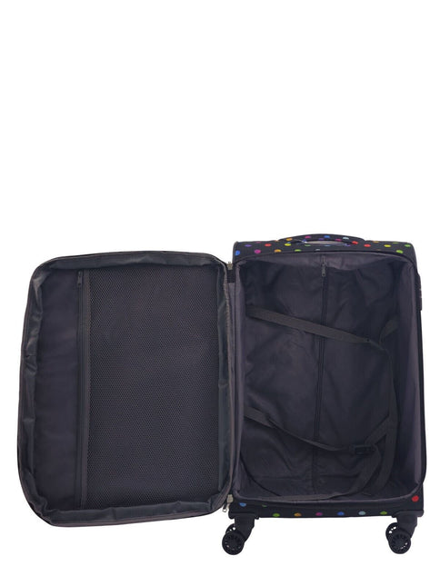 Lightweight Print Suitcases 8 Wheel Luggage Travel Soft Bags Set