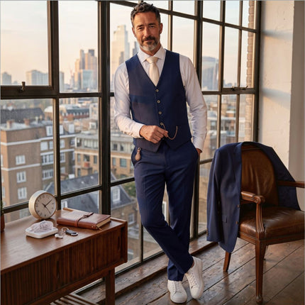 Men's Navy Waistcoat Formal Vest - Belmount