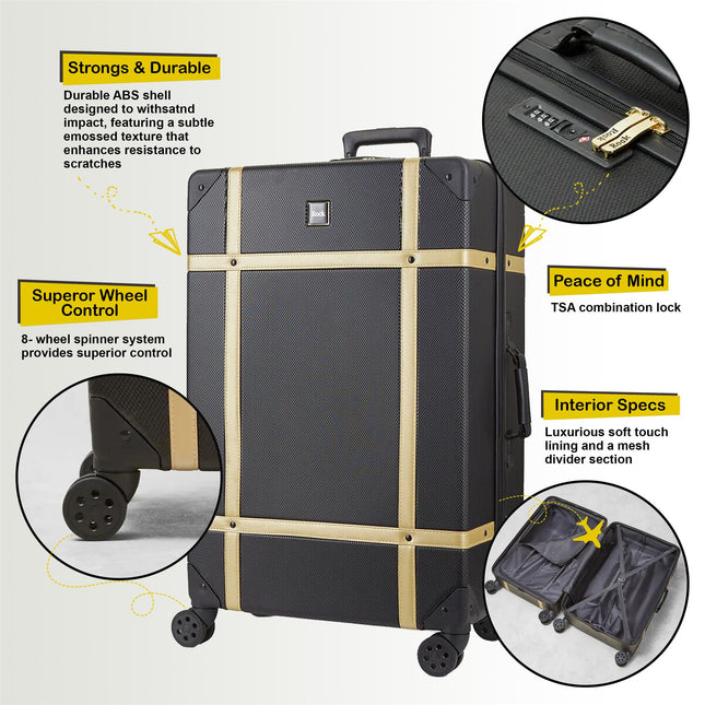 Hard Shell  Luggage Suitcase Trunk Cabin Travel Bags