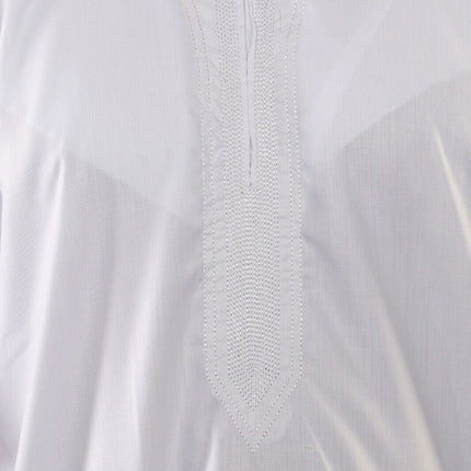 Mens White Thobe Jubba Islamic Arab Moroccan Saudi Zipped Kaftan Arab Robe