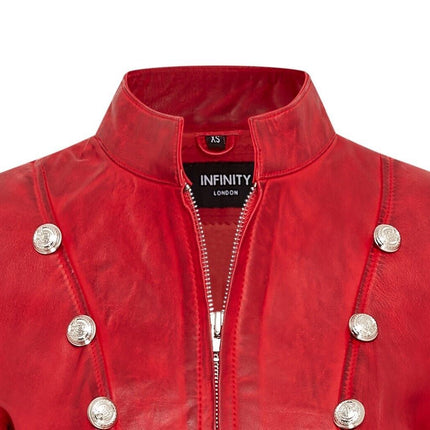 Womens Gothic Full Length Edwardian Leather Coat - Atlanta