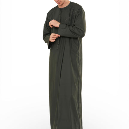 Men's Ramadan Eid Green Moroccan Jubba Robe Djellaba Thobe - TT-008