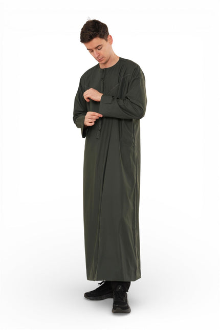Men's Ramadan Eid Green Moroccan Jubba Robe Djellaba Thobe - TT-008
