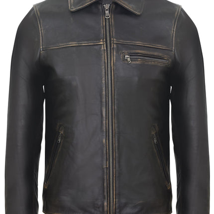 Men's Harrington Cow Hide Leather  Leather Jacket-Lima