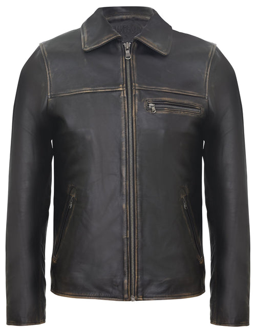 Men's Harrington Cow Hide Leather  Leather Jacket-Lima