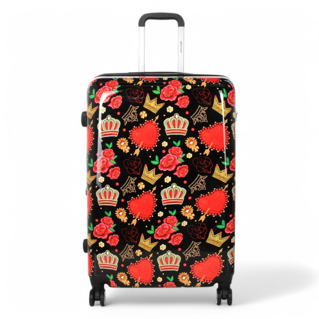 Strong Expandable Hard Shell Dual 4 Wheel Suitcase Set Print Luggage Cabin Travel Bag