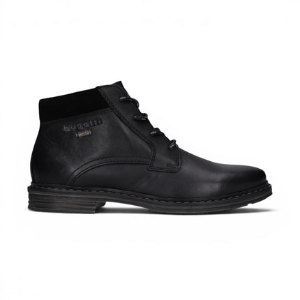Bugatti Mens Black Leather Lace-up Chukka Ankle Boots - Rigalo Evo