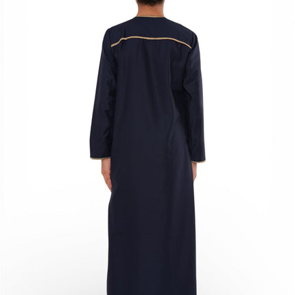 Kids Boys Ramadan Navy Blue Moroccan Thobe Robe Emirati Eid Jubba- TT-003