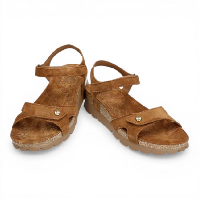 Panama Jack Women's Wedge Bark Brown Suede Leather Platform Sandals -  Sulia B26