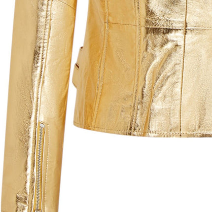 Womens Leather Brando Biker Jacket-Orlando