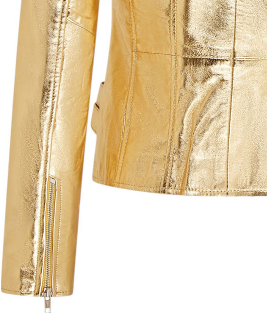 Womens Leather Brando Biker Jacket-Orlando
