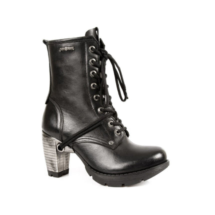 New Rock Ladies Black Leather Gothic Trail Boots - TR001-S1