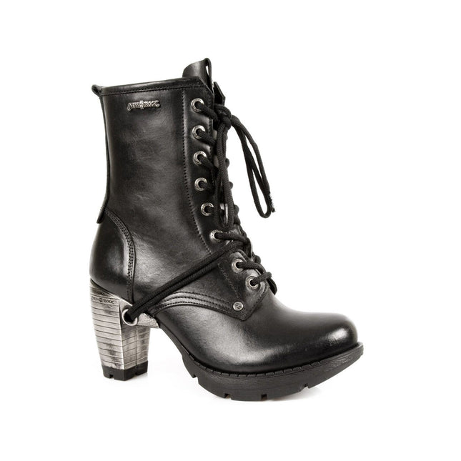 New Rock Ladies Black Leather Gothic Trail Boots - TR001-S1