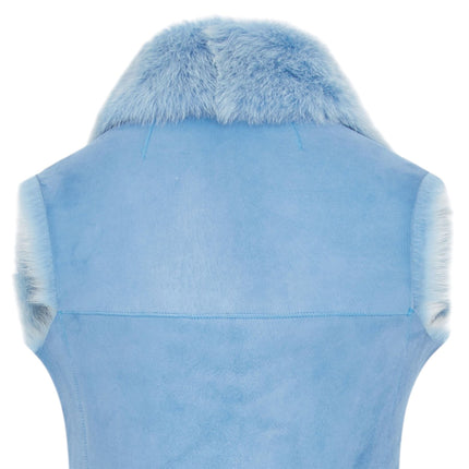 Women's Blue Toscana Sheepskin Long Gilet-Sorocaba