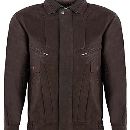Mens Classic Harrington Bomber Leather Jacket-Minsk
