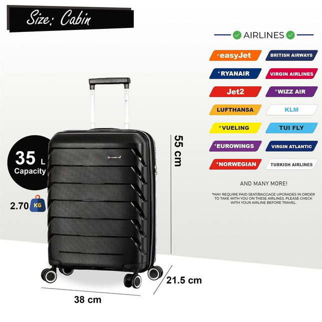 Dual 4 Wheel Hard Shell Strong Luggage Suitcase