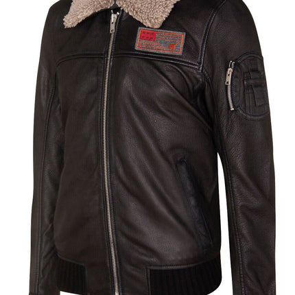 Mens US Leather Bomber Jacket-Arizona
