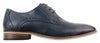Mens Classic Oxford Brogue Derby Shoes In Navy Blue Leather