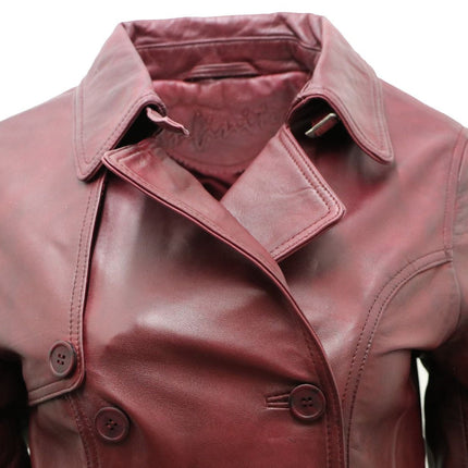 Womens Nappa Leather Trench Coat-Mosul