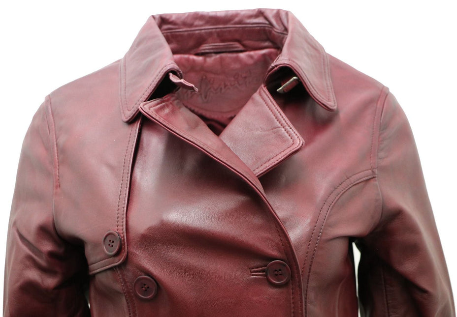 Womens Nappa Leather Trench Coat-Mosul