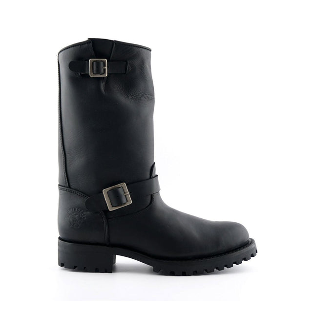 Grinders Mens Black Western Combat Leather Boots - Wild One