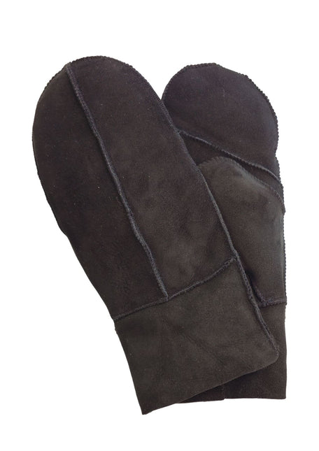 Infinity Leather Womens Black Genuine Real Sheepskin Suede Mittens Warm Gloves
