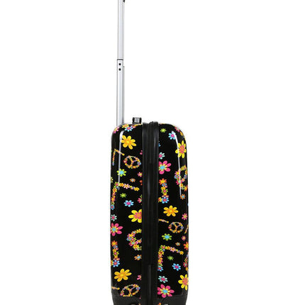 Hard Shell 4 Wheel Suitcase Print Luggage Cabin Travel Bag