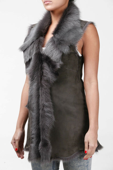 Women's Toscana Sheepskin Long Gilet-Sorocaba