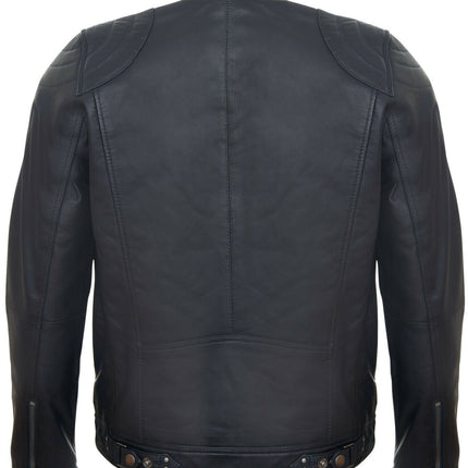 Mens Moto Leather Biker Jacket-Taiwan