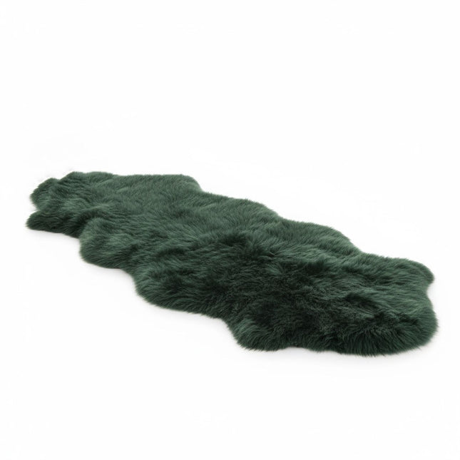 Genuine Sheepskin Thyme Green Double Natural Fluffy Silky Soft Real Wool Rug