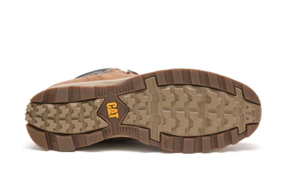 Caterpillar Mens Sire Waterproof Brown Sugar Leather Cat Work Boots