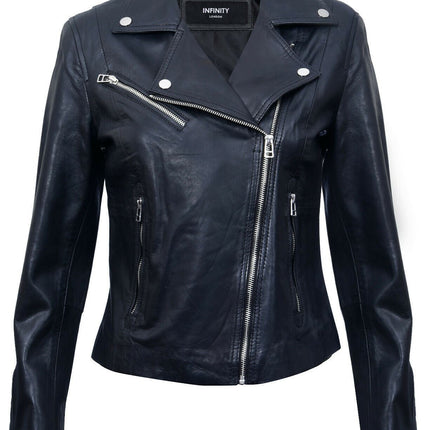 Womens Leather Biker Jacket-Zanzibar