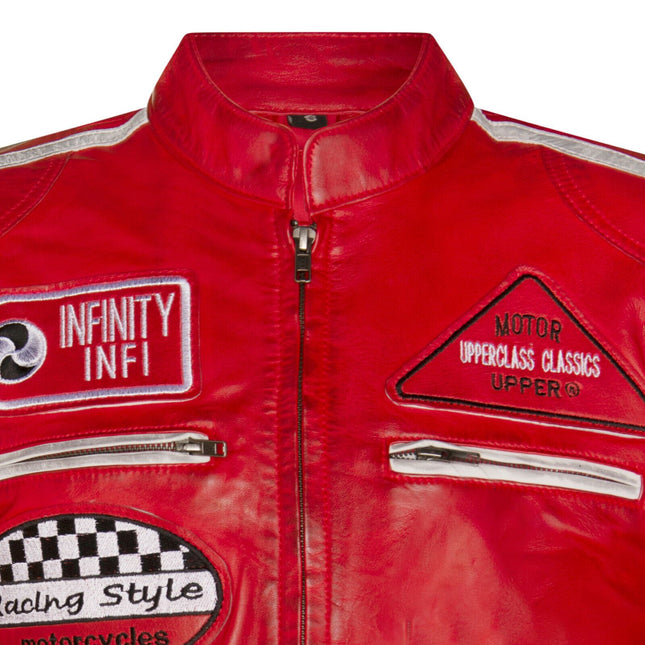 Mens Racing Leather Biker Jacket-Portland