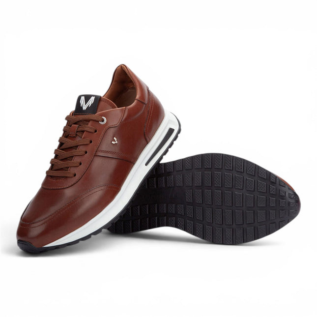 Martinelli Men's Brown Leather Sneakers Trainer Lace-Up Shoes - Hanbury