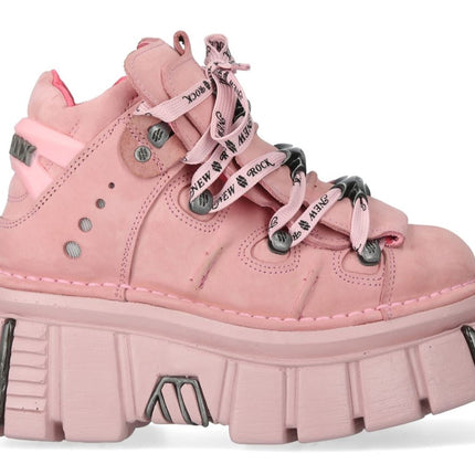 New Rock M-106-C153 Pink Tower Platform Gothic Punk Ankle Boots