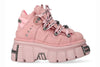 New Rock M-106-C153 Pink Tower Platform Gothic Punk Ankle Boots