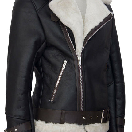 Mens Sheepskin Leather Biker Jacket-Edmonton